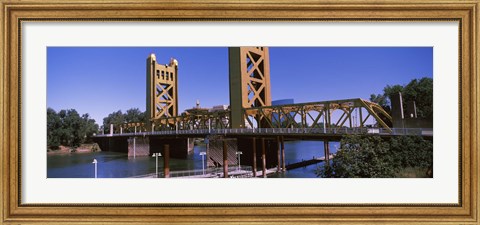 Framed Tower Bridge, Sacramento, CA , USA Print