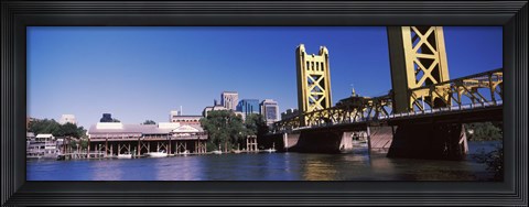 Framed Tower Bridge, Sacramento, CA, USA Print