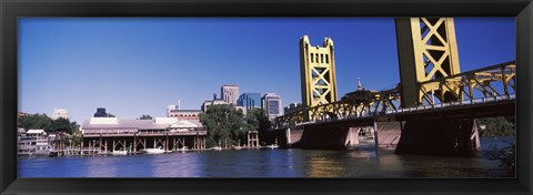 Framed Tower Bridge, Sacramento, CA, USA Print