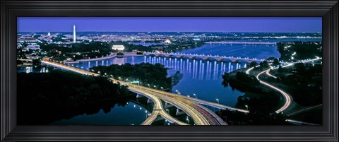 Framed Aerial view of Washington DC and river Print