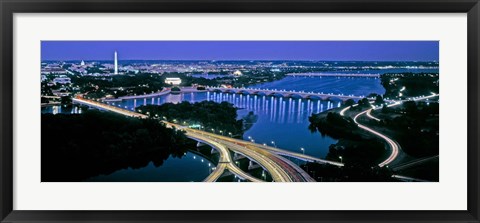 Framed Aerial view of Washington DC and river Print