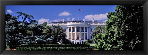 Framed Facade of the government building, White House, Washington DC, USA Print