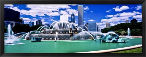 Framed Buckingham Fountain in Grant Park, Chicago, Cook County, Illinois, USA Print