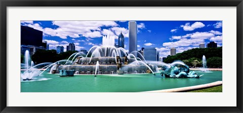 Framed Buckingham Fountain in Grant Park, Chicago, Cook County, Illinois, USA Print