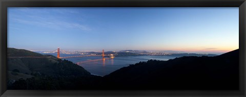 Framed Hawk Hill, Marin Headlands, Goden Gate Bridge, San Francisco, Califorina Print