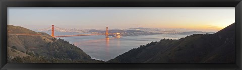 Framed Goden Gate Bridge view from Hawk Hill, San Francisco, Califorina Print