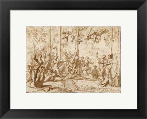 Framed Apollo and the Muses on Mount Parnassus Print