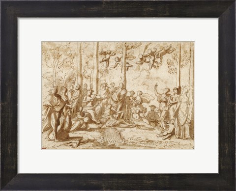 Framed Apollo and the Muses on Mount Parnassus Print