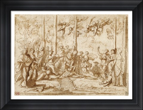 Framed Apollo and the Muses on Mount Parnassus Print