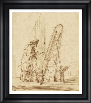 Framed Artist in His Studio Print