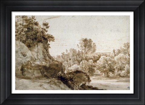Framed Wooded Landscape Print