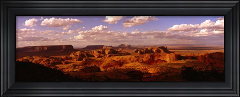 Framed Monument Valley Under Cloudy Sky Print