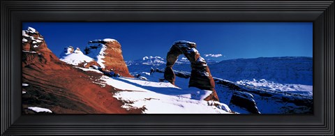 Framed USA, Utah, Delicate Arch, winter Print