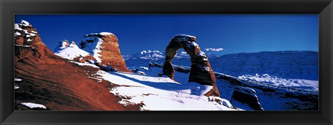 Framed USA, Utah, Delicate Arch, winter Print