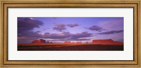 Framed Monument Valley with Purple Sky, Arizona Print