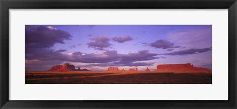 Framed Monument Valley with Purple Sky, Arizona Print