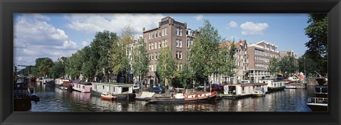 Framed Netherlands, Amsterdam, intersecting channels Print