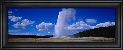 Framed Old Faithful, Yellowstone National Park, Wyoming, USA Print
