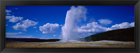 Framed Old Faithful, Yellowstone National Park, Wyoming, USA Print