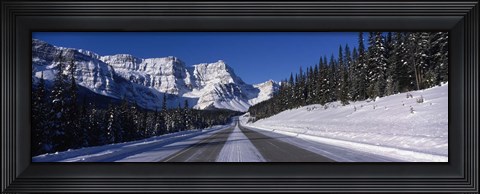Framed Canada, Alberta, Banff National Park, road, winter Print