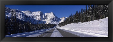 Framed Canada, Alberta, Banff National Park, road, winter Print