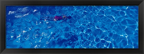 Framed Woman in swimming pool Print