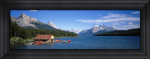 Framed Canada, Alberta, Maligne Lake Print