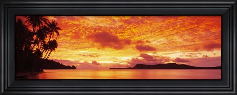 Framed Sunset, Huahine Island, Tahiti Print