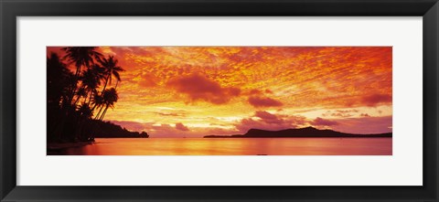 Framed Sunset, Huahine Island, Tahiti Print