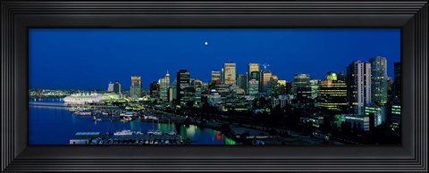 Framed Evening skyline Vancouver British Columbia Canada Print
