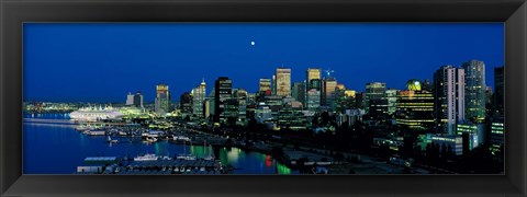 Framed Evening skyline Vancouver British Columbia Canada Print