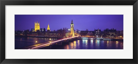 Framed England, London, Parliament, Big Ben Print