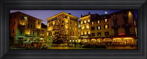 Framed Low Angle View Of Buildings, Piazza Della Riforma, Lugano, Switzerland Print