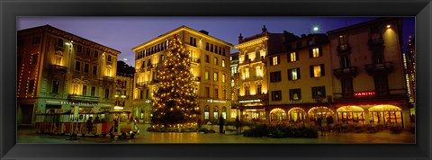 Framed Low Angle View Of Buildings, Piazza Della Riforma, Lugano, Switzerland Print