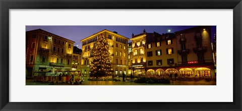 Framed Low Angle View Of Buildings, Piazza Della Riforma, Lugano, Switzerland Print