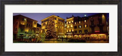 Framed Low Angle View Of Buildings, Piazza Della Riforma, Lugano, Switzerland Print