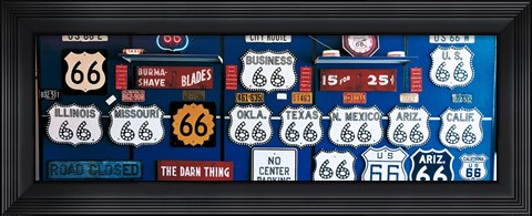 Framed Route 66 Sign Collection Print
