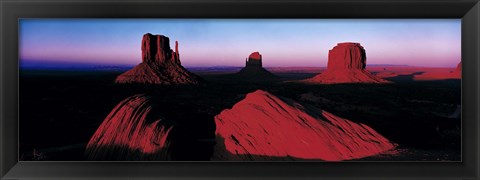 Framed Sunset At Monument Valley Tribal Park, Utah, USA Print