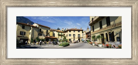 Framed Tourists Sitting At An Outdoor Cafe, Menaggio, Italy Print
