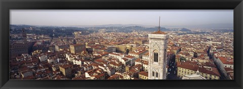 Framed Aerial view of a city, Florence, Tuscany, Italy Print