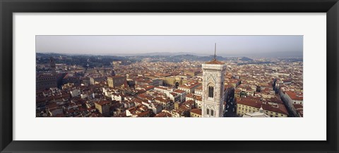 Framed Aerial view of a city, Florence, Tuscany, Italy Print
