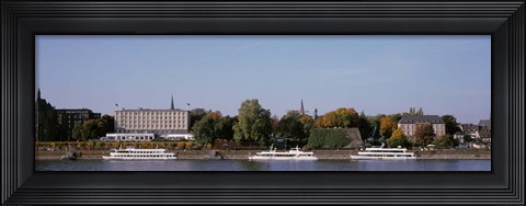 Framed Tour Boat In The River, Rhine River, Bonn, Germany Print