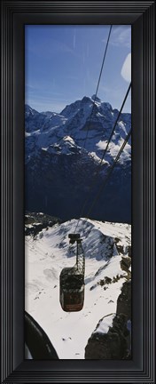Framed High angle view of an overhead cable car, Jungfrau, Bernese Oberland, Swiss Alps, Switzerland Print