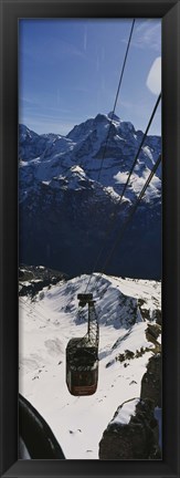 Framed High angle view of an overhead cable car, Jungfrau, Bernese Oberland, Swiss Alps, Switzerland Print