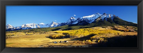 Framed USA, Colorado, Ridgeway, Last Dollar Ranch, autumn Print