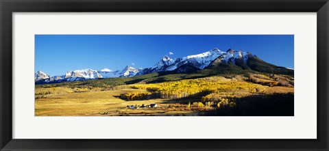 Framed USA, Colorado, Ridgeway, Last Dollar Ranch, autumn Print