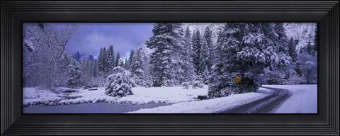 Framed Winter Road, Yosemite Park, California, USA Print
