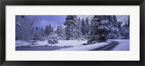 Framed Winter Road, Yosemite Park, California, USA Print