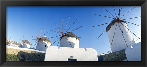 Framed Windmills Santorini Island Greece Print