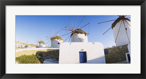 Framed Traditional windmill in a village, Mykonos, Greece Print